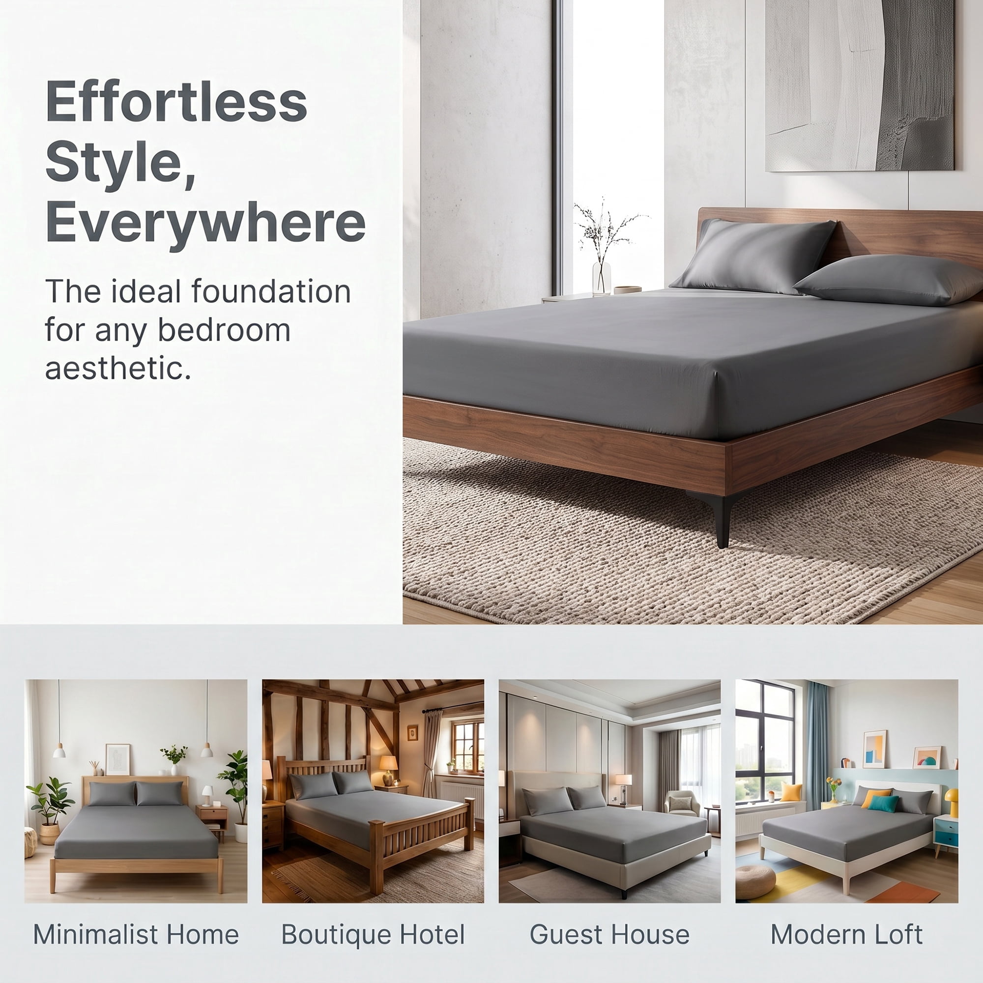 Unique Bargains Microfiber Bed Sheets Cooling for Comfortable Sleep 59.1"x78.7" Dark Grey