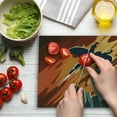 thumbnail image 3 of Vintage Cutting Board, Silhouette of a Superhero over Apartments in Sky Night Fiction Comic Image, Decorative Tempered Glass Cutting and Serving Board, Large Size, Red Orange Grey, by Ambesonne, 3 of 5