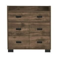 thumbnail image 2 of JERFIT Modern 4-Drawer Dresser with Double Drawer, Particle Board Storage Chest for Bedroom, Dark Brown, 2 of 7
