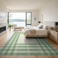 thumbnail image 3 of ODIKA 9'x12' Washable Area Rug Non-Slip, Chair-Friendly Mint Decorative Gingham Grid Contemporary Plaid Neutral Checkered for Dining Room, Basement, Large Office, 3 of 7