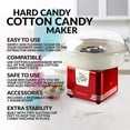 Nostalgia Cotton Candy Machine with 2 Reusable Cones, 1 Sugar Scoop, and 1 Extractor Head, Red