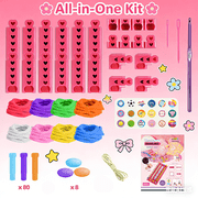 Adofi Weaving Loom Kit for Kids & Adults, DIY Arts and Crafts Loom Set for Girls Ages 6-8 10-12, Potholder Knitting Kit with Loops for Beginners, DIY Craft Kit for Making Potholder