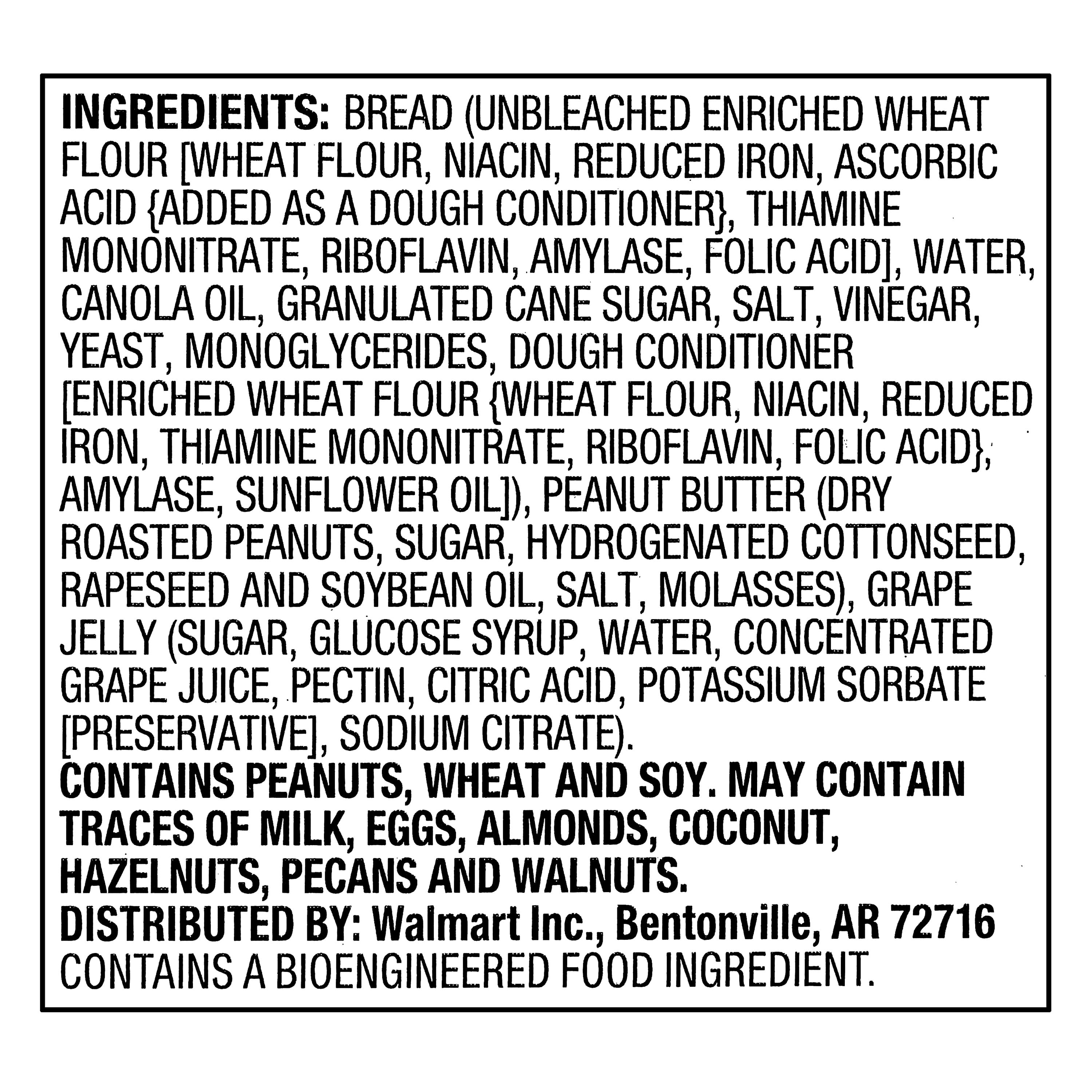 Great Value Peanut Butter & Grape Jelly Sandwiches, 10 Count, 2.2 oz