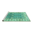 thumbnail image 2 of Ahgly Company Machine Washable Indoor Rectangle Oriental Turquoise Blue Traditional Area Rugs, 5' x 8', 2 of 4