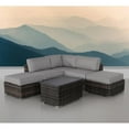 thumbnail image 2 of Living Source International 6-Piece Wicker / Rattan Sectional Set in Espresso, 2 of 11