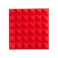 thumbnail image 2 of Gator GFW-ACPNL1212P-2PK Pair of 2 Inch - Thick Acoustic Foam Pyramid Panels 12x12 Red, 2 of 4