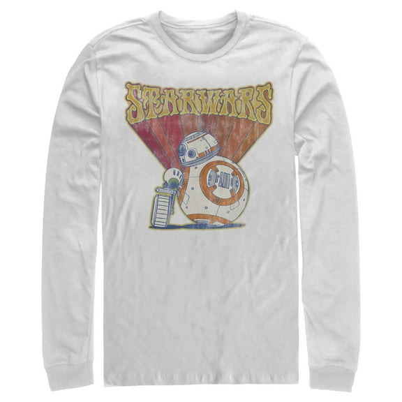 Men's Star Wars: The Rise of Skywalker Groovy Droid Duo  Long Sleeve Shirt White Small