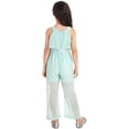 thumbnail image 2 of iEFiEL Kids Girls Chiffon Maxi Jumpsuit Rhinestone Wide Leg Outfit Set,Sizes 4-14 Mint_Green 10, 2 of 7