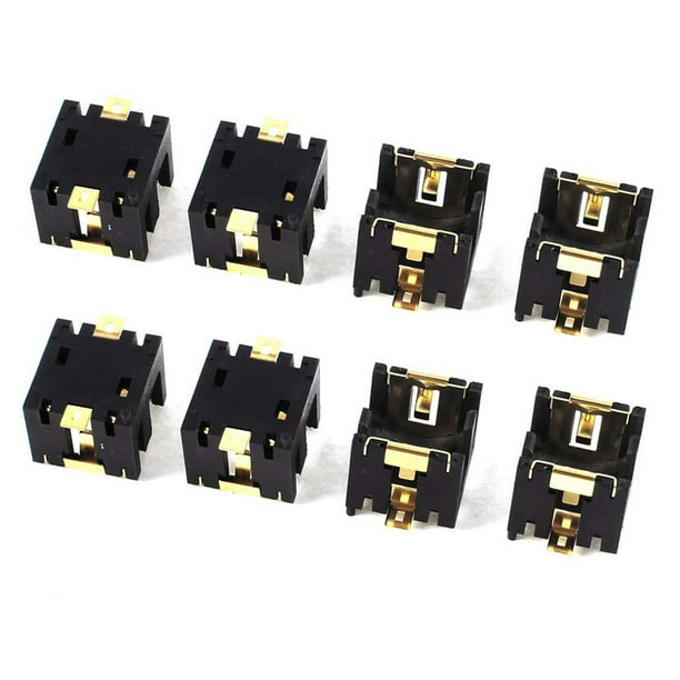 8 Pcs Black Plastic Button Coin Cell Battery Socket Holder for 2 x AG13