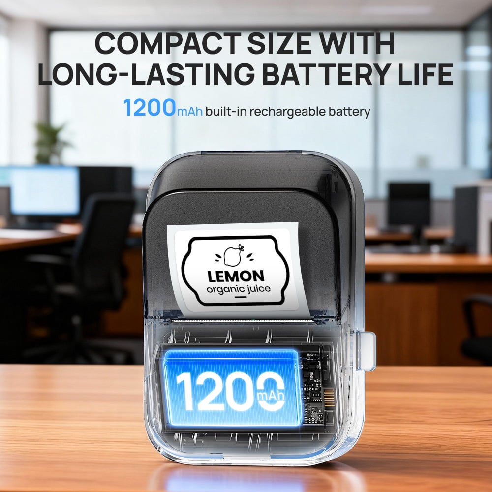 PM260 Label Maker Machine with Tape, 2 Inch Label Tape Maker Bluetooth Label Printer, Inkless Portable Label Maker, Black