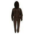 thumbnail image 4 of Autumn Two Piece Sets for Women Plus Size Solid Color Casual Zipper Round Neck Long Sleeved Hooded Sweatshirt Long Pants Set, 4 of 5
