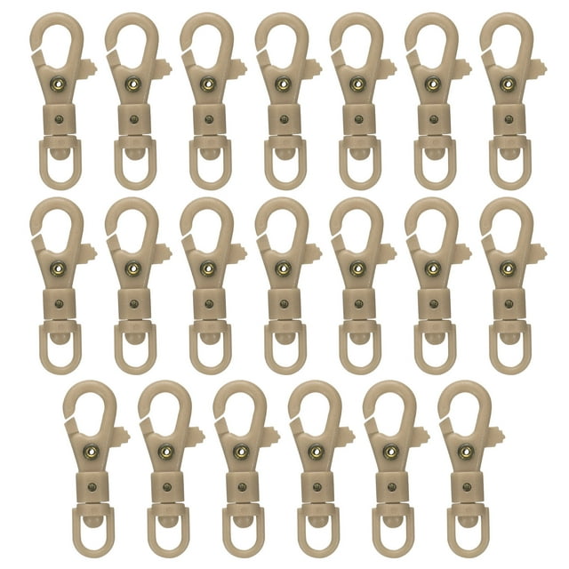 Ganchos de Langosta de Plástico Uxcell, Clips de Gatillo para Cordón, Caqui
