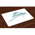 thumbnail image 1 of Ambesonne Dragonfly Place Mats Set of 4, Watercolor, Standard Size, Pale Blue White, 1 of 4
