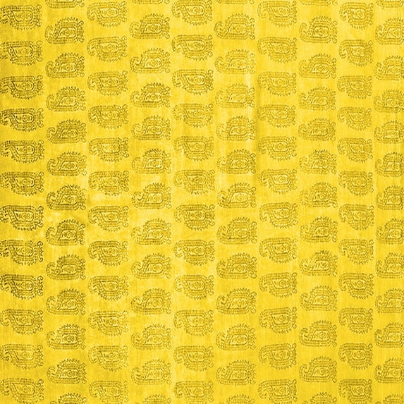 Ahgly Company Indoor Square Solid Yellow Modern Area Rugs, 3' Square