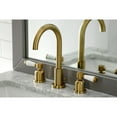 Kingston Brass Concord Widespread Bathroom Faucet In Brushed Brass