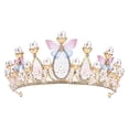 thumbnail image 1 of Princess Tiaras for Girls,Birthday Crown for Girls Butterfly Princess Performance Disc Hair Model Catwalk Handmade Crystal Tiara, 1 of 5