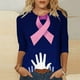thumbnail image 4 of Camisetas Casuales de las Mujeres Impresas 3/4 Manga Blusa Cuello Redondo Estante de Imitación, Moda Casual Top para las Mujeres, 4 of 5