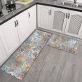 thumbnail image 3 of Bohemian Retro Diamond Pattern Kitchen Rugs and Mats Sets Of 2, Funny Kitchen Decoration Rubber Backing Non-Slip Absorbent Mats for Sink Waterproof Runner Rug for Laundry Room 17x30+17x48inch, 3 of 7