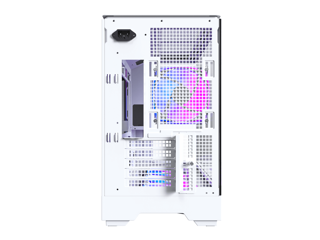 MONTECH KING 15 PRO Micro-ATX PC Case, Curved Panoramic Glass, Chimney Airflow, 360mm Radiator Support, Compact Build for High-Performance Systems, 4 ARGB PWM Fan Pre-Installed with Fan Hub, White