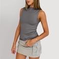 thumbnail image 5 of Lumtrix Boat Neck Tank Tops For Women Seamless Shirts Cute Casual Basic Sim Fitted Summer Going Out Crop Tops Gray M, 5 of 5