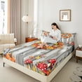 thumbnail image 4 of Castle Fairy Teens Pumpkin Harvest Twin Sheet Sets 3pcs,Autumn Fall Mushroom Twin Fitted Sheet Microfiber,Rustic Cabin Cottage Breathable Flat Sheet,Microfiber Bedroom Decor, 4 of 7