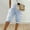 Blue, variant on FAHXNVB Shorts for Women Knee Length High Waisted Drawstring Sprited Bermuda Shorts Loose Fit Casual Buttons Trim Summer Shorts with Pockets