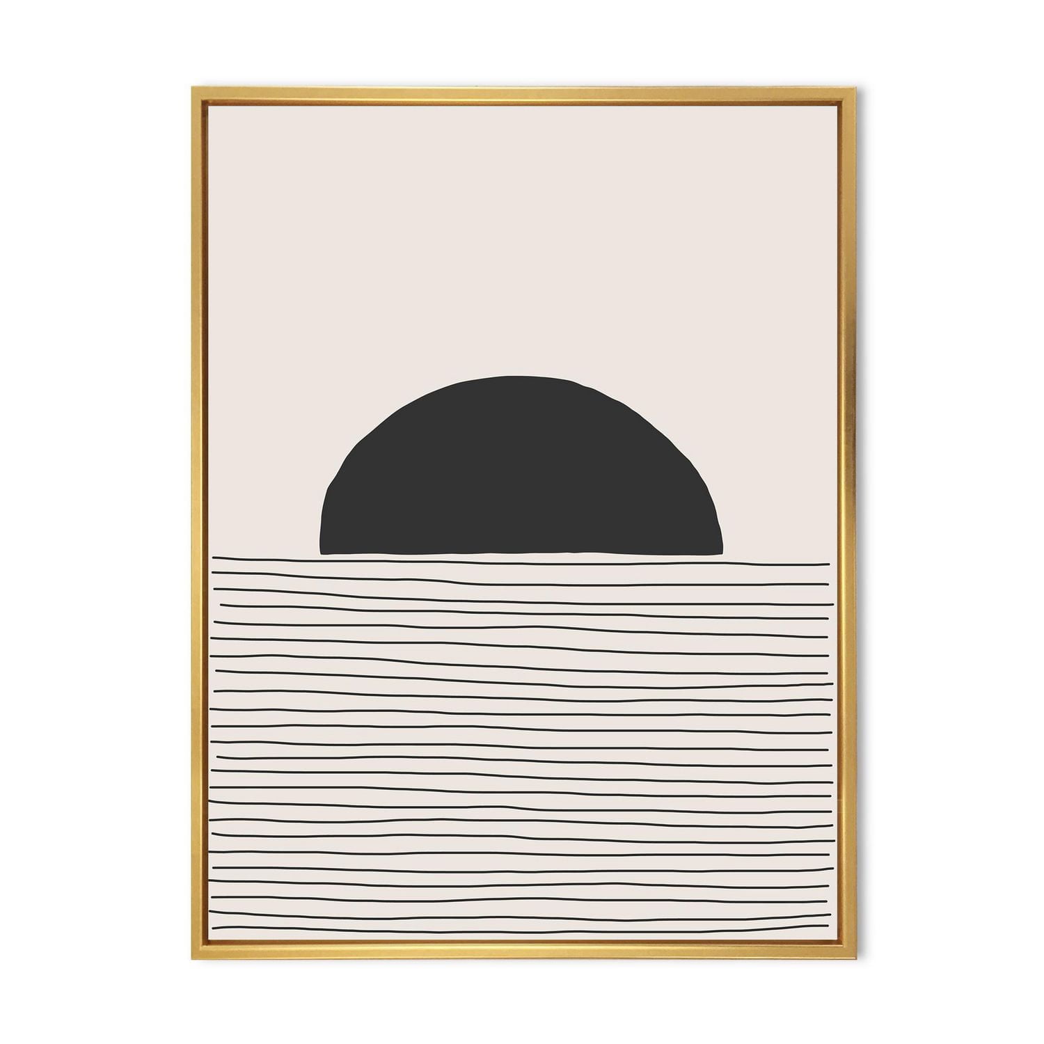 Designart Minimal Geometric Lines And Circle V FLOAT FRAME WALL ART