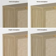 thumbnail image 7 of Surmoby 34.3" Rattan Sideboard Buffet Cabinet Set of 3,Boho Sideboard Storage Cabinet with Doors Farmhouse Kitchen Buffet Credenza, Liquor Cabinet Accent Cabinet,Light Oak, 7 of 7