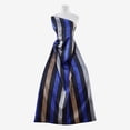 thumbnail image 2 of Zelouf Metallic Stripe Jacquard , Sewing, DIY, Crafts Fabric by the Yard, Majestic Indigo Combo, 5 Yard, 2 of 2
