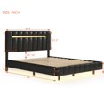 thumbnail image 7 of Sesslife Floating Bed Frame with LED Lights, Modern Upholstered Platform LED Bed Frame, Noise-Free, No Box Spring Needed(Black), 7 of 7