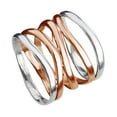 thumbnail image 5 of Trendy Wide Five Band Coil Wrap Rose Gold over Sterling Silver Ring-9, 5 of 7