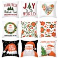 thumbnail image 3 of Funda de cojín con estampado de regalo de Navidad, fundas decorativas para cojines de Navidad nostálgicas personalizadas, funda de almohada Natural de Navidad de 45x45cm, 3 of 4