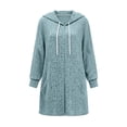 thumbnail image 4 of NominalSnug Womens Zip up Hoodies Long Sleeve Hooded Long Tunic Sweatshirts Ribbed Knit Casual Fall Jackets with Pockets, 4 of 8
