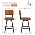 thumbnail image 3 of Zesthouse 26.6" Swivel Bar Stools Set of 2, Modern Counter Height Stools with Solid Back & Metal Base, PU Leather Upholstered Barstools for Kitchen Island, Brown, 3 of 10