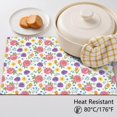 thumbnail image 5 of Placemat, Pioneer Flower Floral Print Pattern Place Mats Table Mat Set Of 2, PVC Washable Placemats for Party Kitchen Dining Decoration, 18x12 Inch, Fade Resistant, 5 of 6