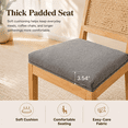 thumbnail image 4 of Dining Chairs Set of 2, Farmhouse Rattan Kitchen Chairs with Cane Back, LEGAHOME Upholstered Gray Dining Room Chairs, Wood Side Chair for Kitchen Dining Room, 4 of 10