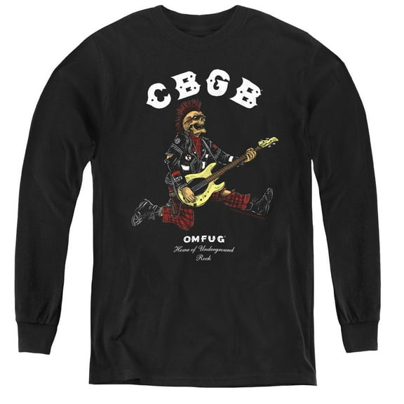 CBGB Skull Jump Youth Long Sleeve T-Shirt Black