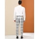 thumbnail image 5 of Pantalones de tela escocesa de negocios para hombres Pantalones de vestir a cuadros de lápiz ajustados con cordón blanco 34 Unique Bargains Pantalones, 5 of 6