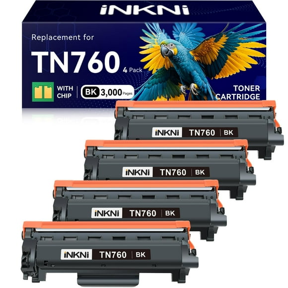 InkNI TN760 - Cartouche de Toner Compatible de Remplacement pour Brother TN-730/TN-760 730 TN-760 pour MFC-L2710DW MFC-L2750DW DCP-L2550DW HL-L2350DW HL-L2395