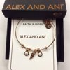 Alex and Ani Angel Wing & Pearl Multi Charm Bangle Bracelet Shiny Rose Gold One Size