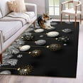 thumbnail image 2 of Black Christmas Area Rug 3x5 FT, Non Slip Entryway Bedside Carpet, Xmas Pine Needles Balls Snowflake Washable Soft Floor Carpet Indoor Mat Non-Shedding Throw Rug for Dorm Kitchen Home Office, 2 of 9