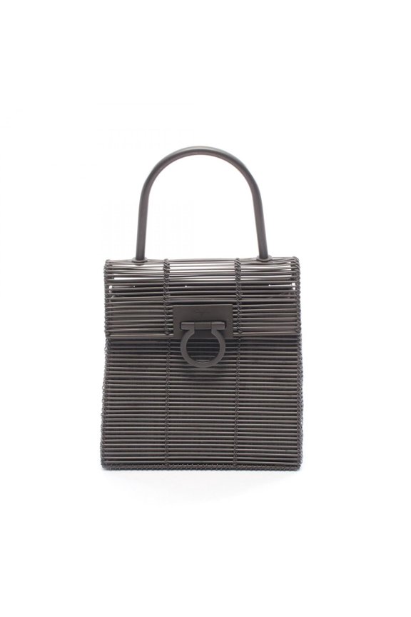 Pre-Owned Salvatore Ferragamo Gancini Handbag, Metal, Women's, Black, 21 8840 90