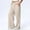 *Beige, variant on ClodeEU Womens Linen Blend Lace Trim Wide Leg Pants,Casual Loose Trousers with Pockets Beige,Womens Plus XXXL