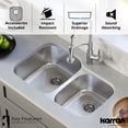 thumbnail image 6 of Karran 32" Undermount 18-Gauge Stainless Steel 60/40 Double Bowl Kitchen Sink Kit, 6 of 6