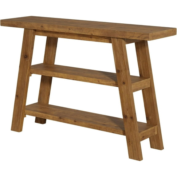 Tribesigns Solid Wood Console Table, 47.24" Long Farmhouse Entryway Table with 3-Tier Shelves, Rectangular Couch Tables Behind Sofa, Narrow Accent Tables for Hallway, Entrance, Foyer, Living Room