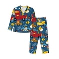 thumbnail image 1 of Fotbe Vehicles Cartoon with Funny Drivers Conjunto de Pijama de Manga Larga para Mujer con Estampado, Ropa de Dormir de 2 Piezas, Conjunto de Casa Suave y Cómodo con Bolsillos-XX-Large, 1 of 7