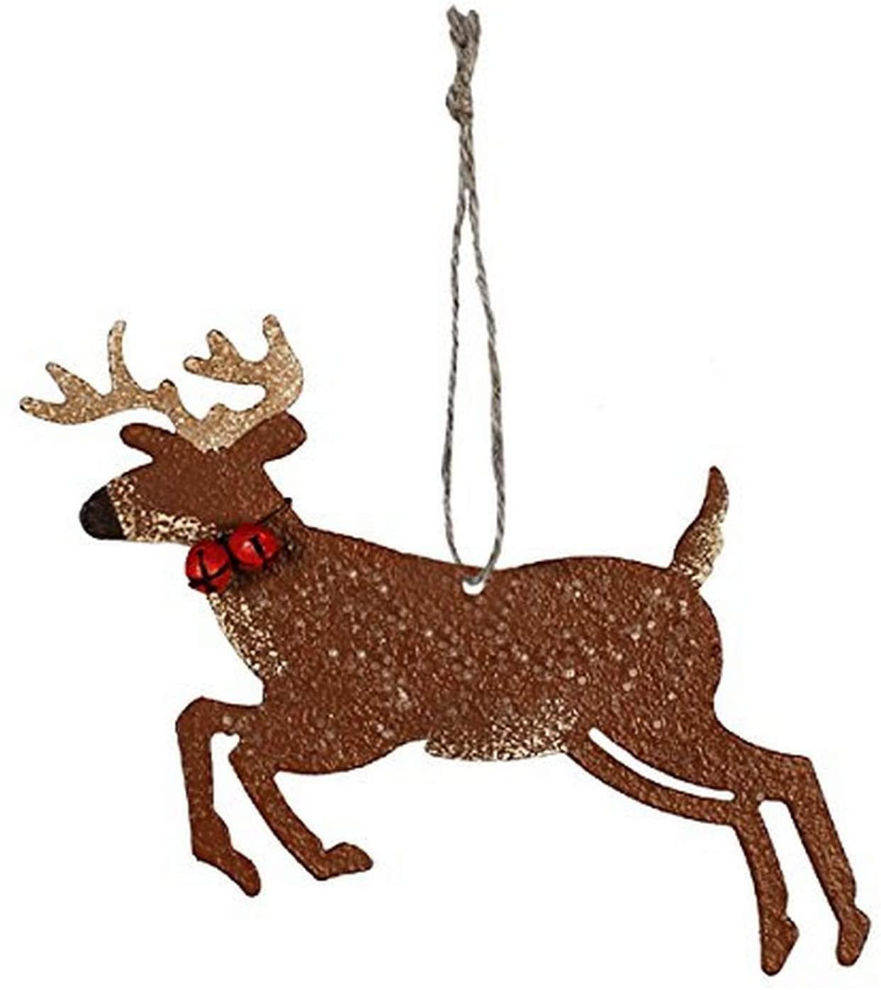 MOOSE Silhouette with Pinecone Metal Christmas Ornament by Sunset Vista Designs