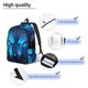thumbnail image 3 of Balery Futuristic Blue Light Wolf Mochila Clásica Impresa Básica para Viaje, Mochila Escolar Resistente al Agua, Mochila de Lona con Correas Ajustables-Medium, 3 of 5
