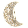 thumbnail image 1 of Broche de Perla Simulada Salvador en forma de luna dorado, 1 of 7