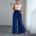 thumbnail image 5 of Utoimkio Pleated Wide Leg Palazzo Pants for Women Ruffled Paperbag Waist Drawstring Tie High Waist Flowy Casual Vacation Trousers with Side Hand Pockets, 5 of 6